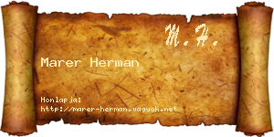 Marer Herman névjegykártya